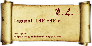 Megyesi Lázár névjegykártya